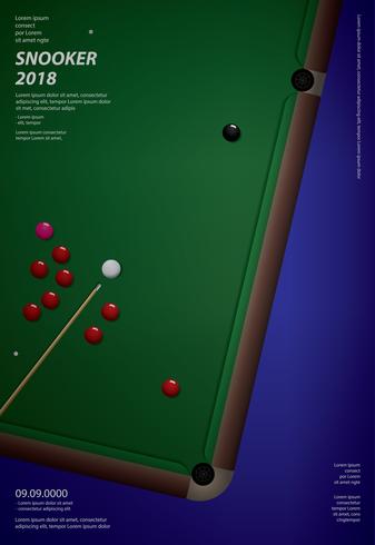 Snooker-Meisterschafts-Plakat-Design-Schablonen-Vektor-Illustration vektor