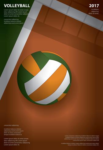 Volleyball-Turnier-Plakat-Schablonen-Design-Vektor-Illustration vektor