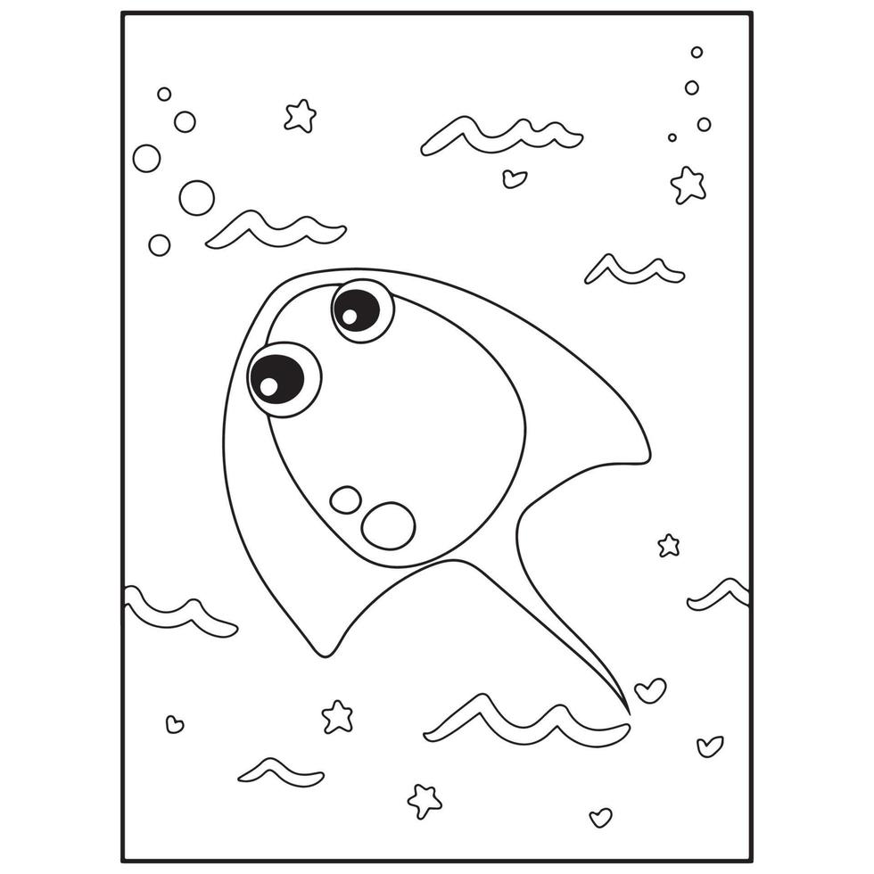 havsdjur målarbok för barn pro vektor