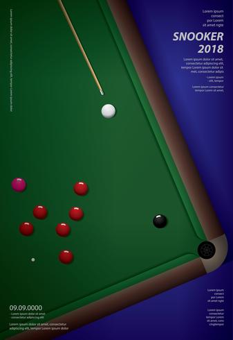 Snooker-Meisterschafts-Plakat-Design-Schablonen-Vektor-Illustration vektor