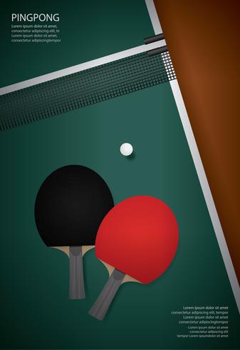 Pingpong-Plakat-Schablonen-Vektor-Illustration vektor