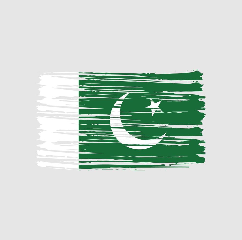 pakistanska flaggan penseldrag. National flagga vektor