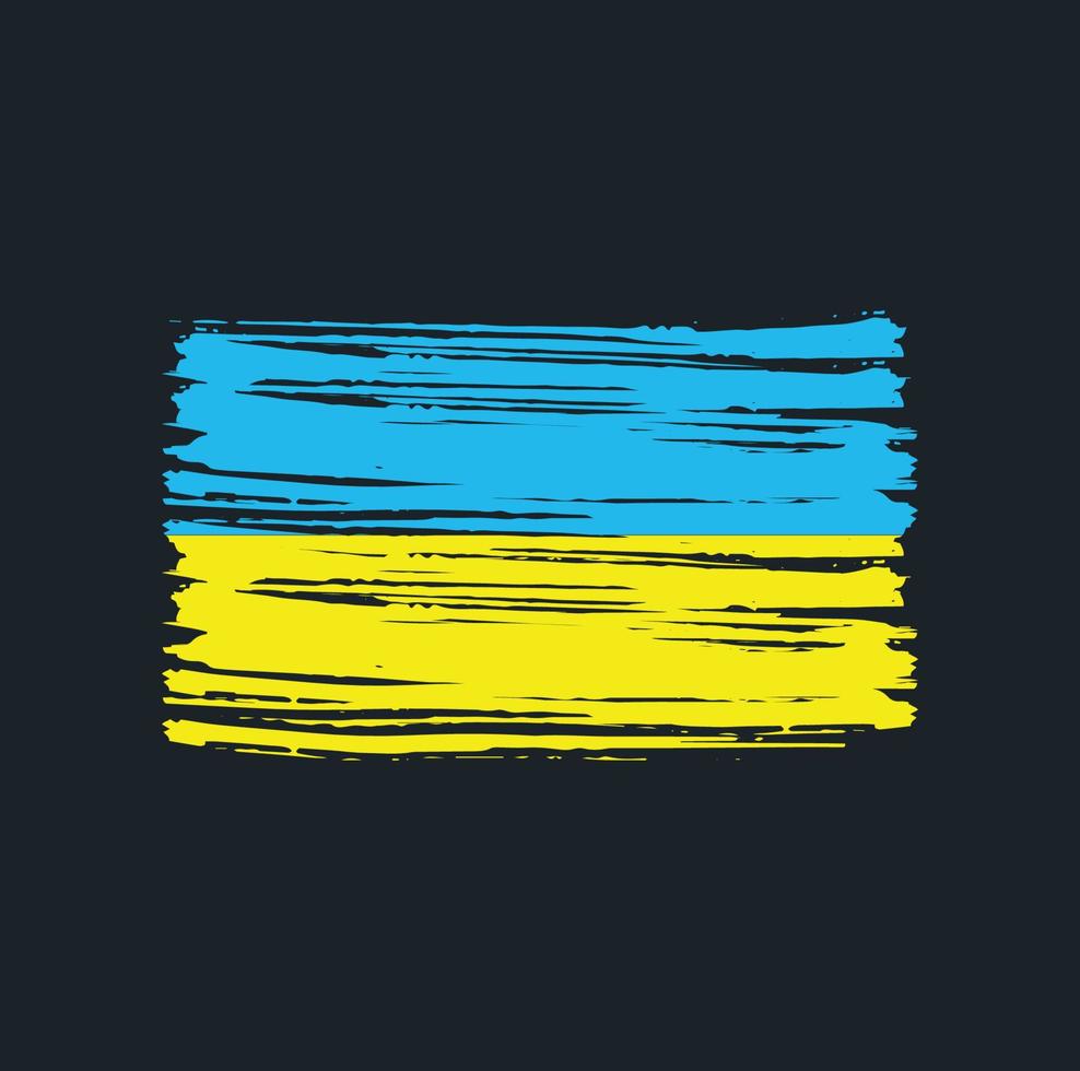 Pinselstriche der ukrainischen Flagge. Nationalflagge vektor