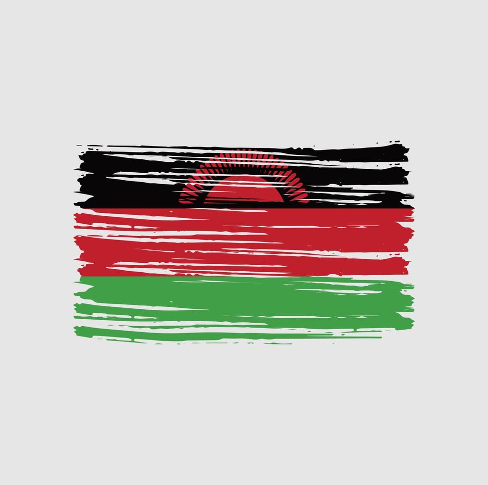 Pinselstriche der Malawi-Flagge. Nationalflagge vektor