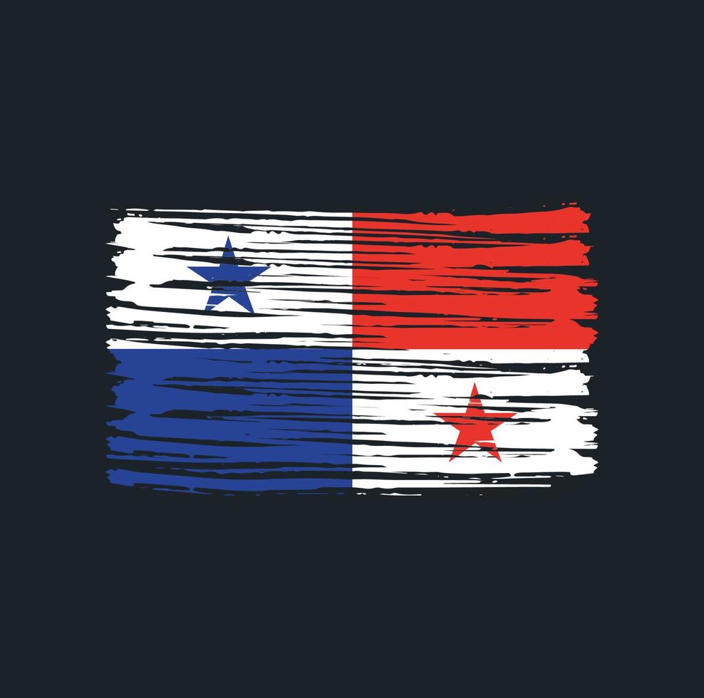 panama-flagge pinselstriche. Nationalflagge vektor