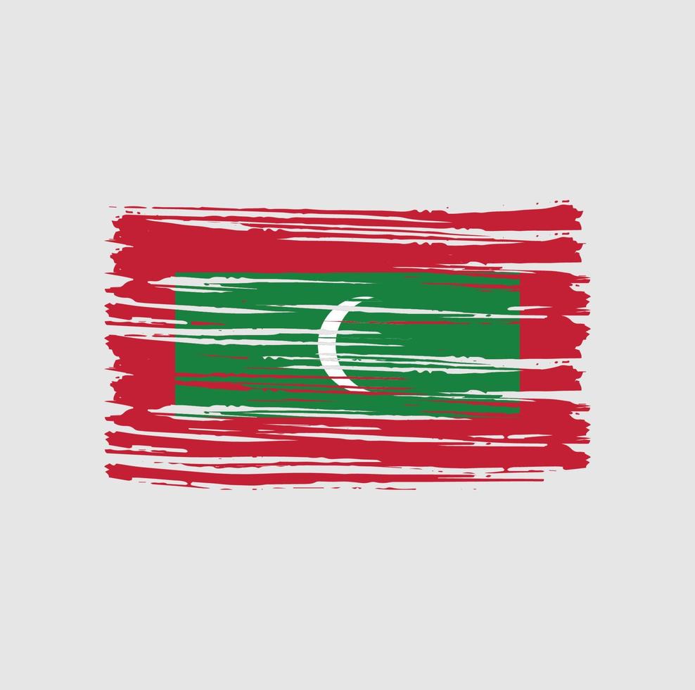maldivernas flagga penseldrag. National flagga vektor
