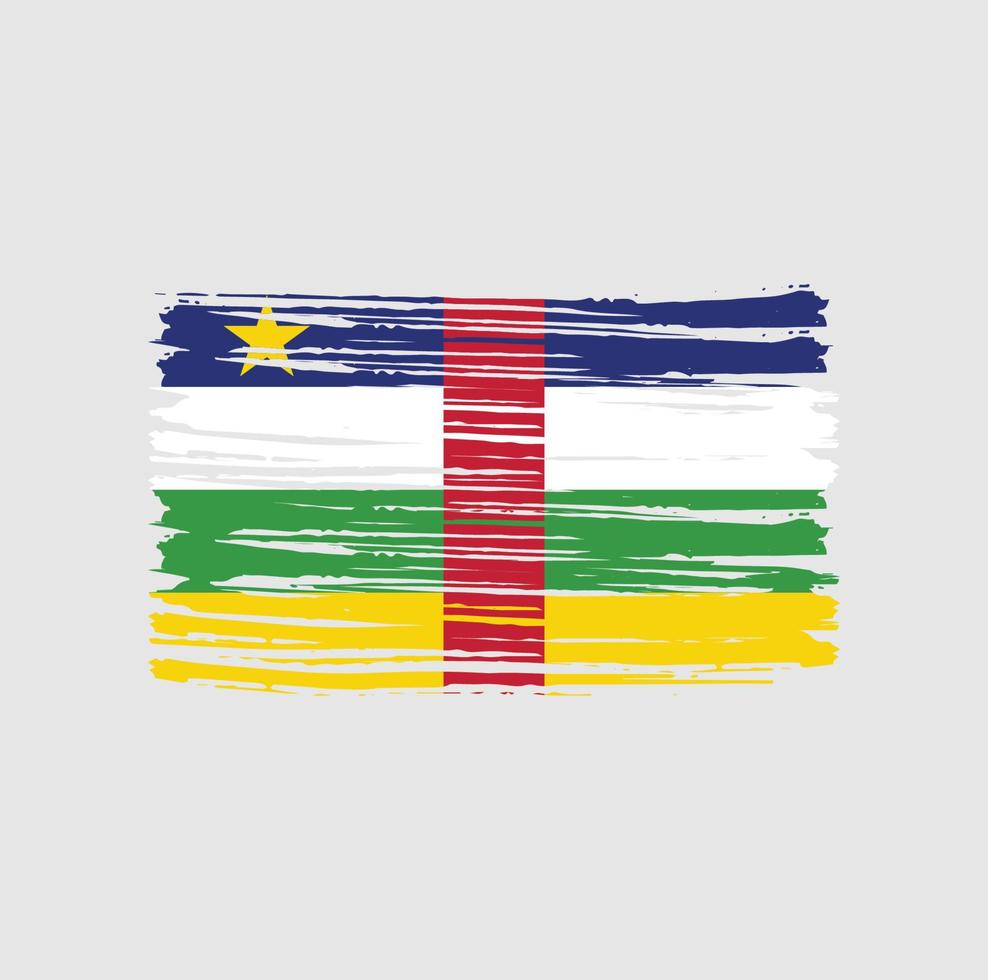 penseldrag för centralafrikanska flaggan. National flagga vektor