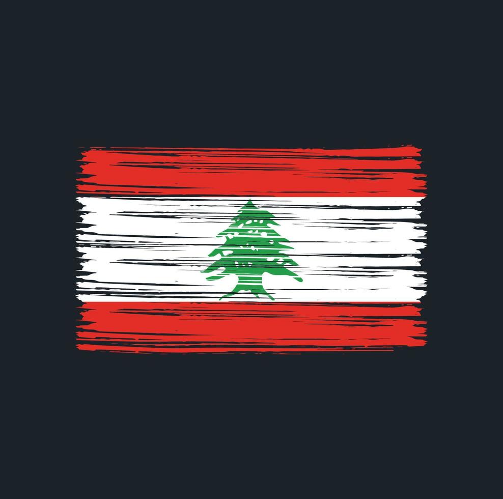 libanon flagge bürste vektor