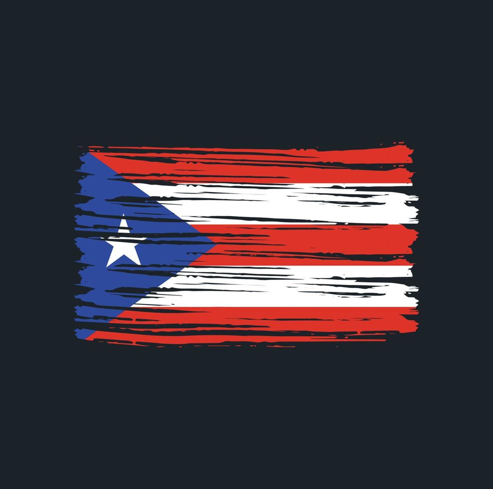 puerto rico flagge pinselstriche. Nationalflagge vektor