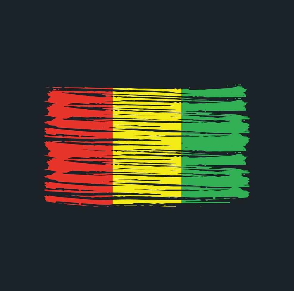 Pinselstriche der guinea-Flagge. Nationalflagge vektor