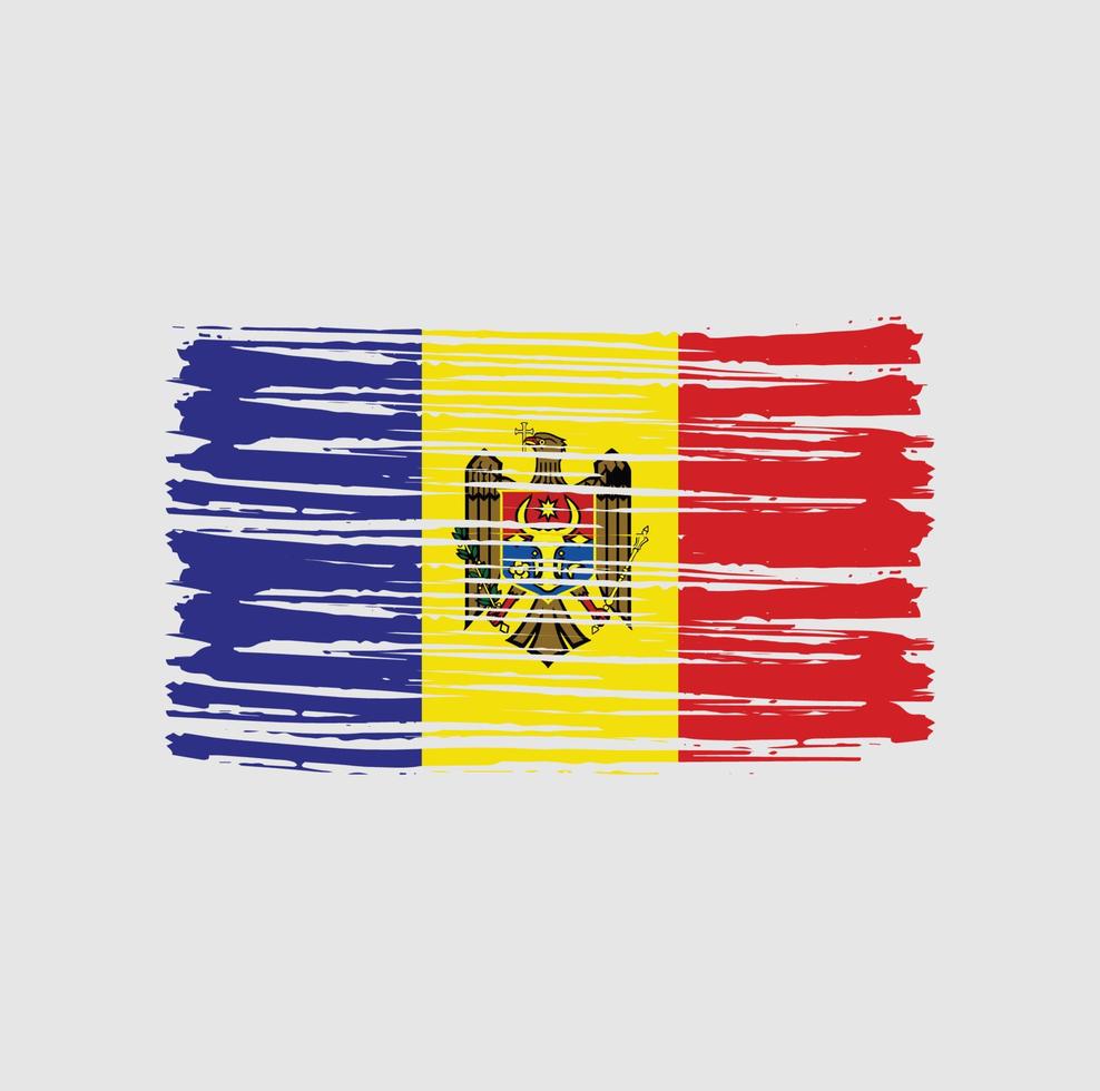 moldaviens flagga penseldrag. National flagga vektor