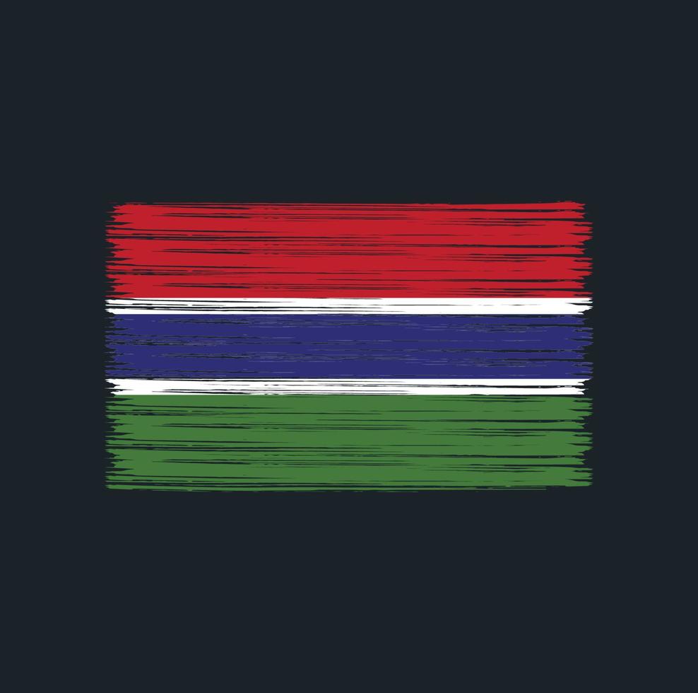 Bürste mit Gambia-Flagge. Nationalflagge vektor