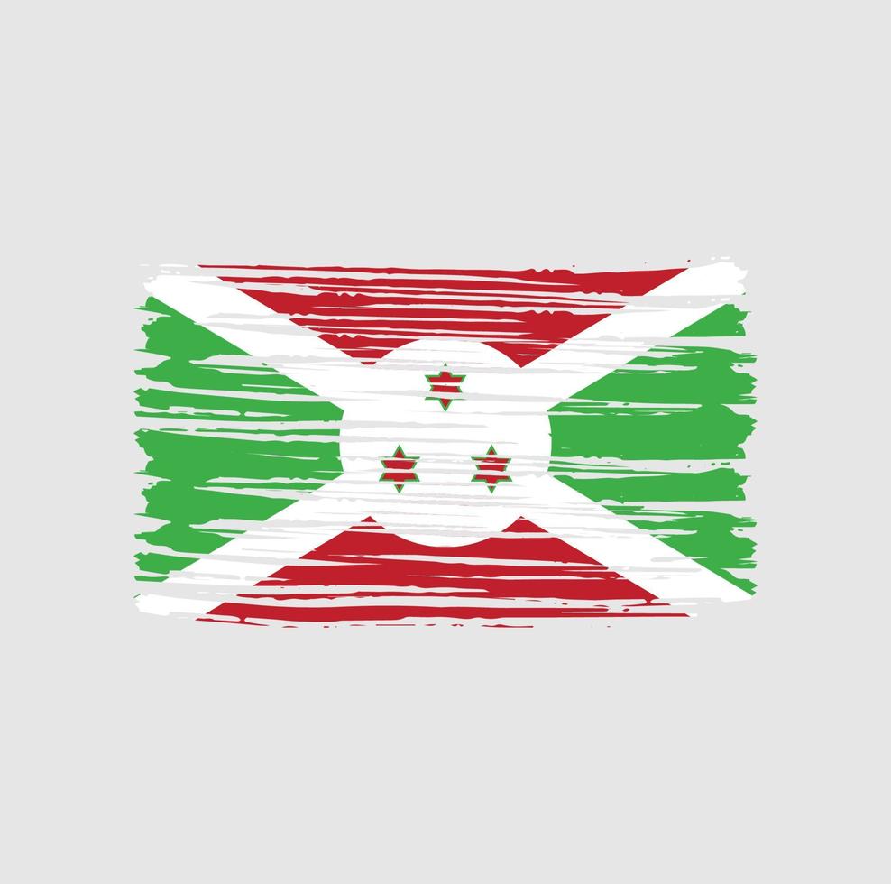 Burundi-Flaggen-Pinselstriche. Nationalflagge vektor