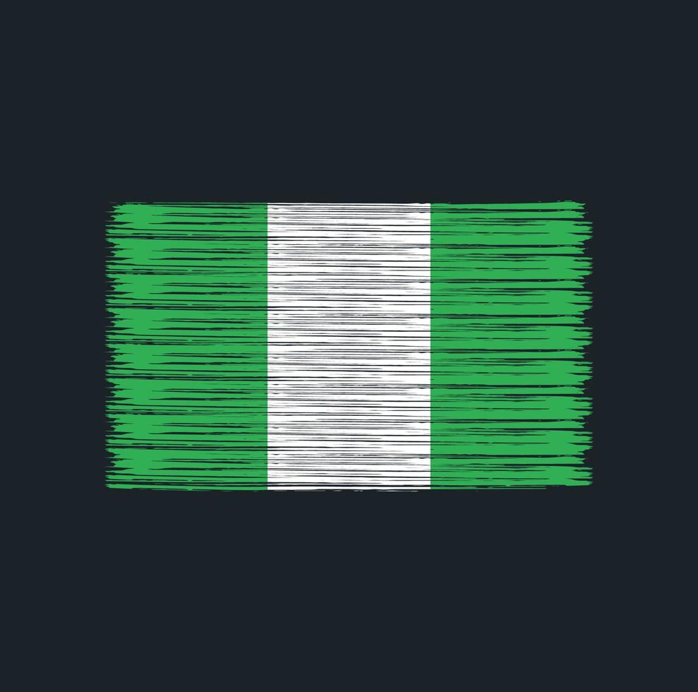 nigeria flagga borste. National flagga vektor