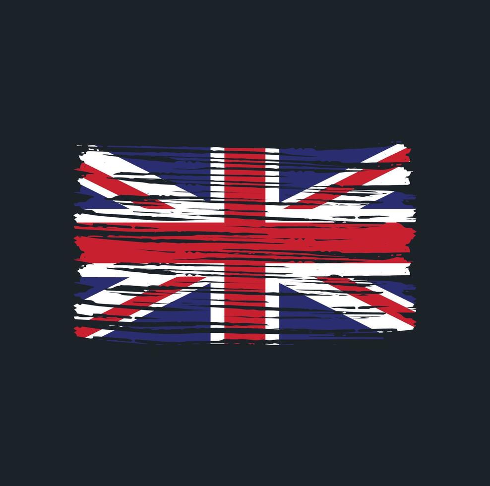 brittiska flaggan penseldrag. National flagga vektor