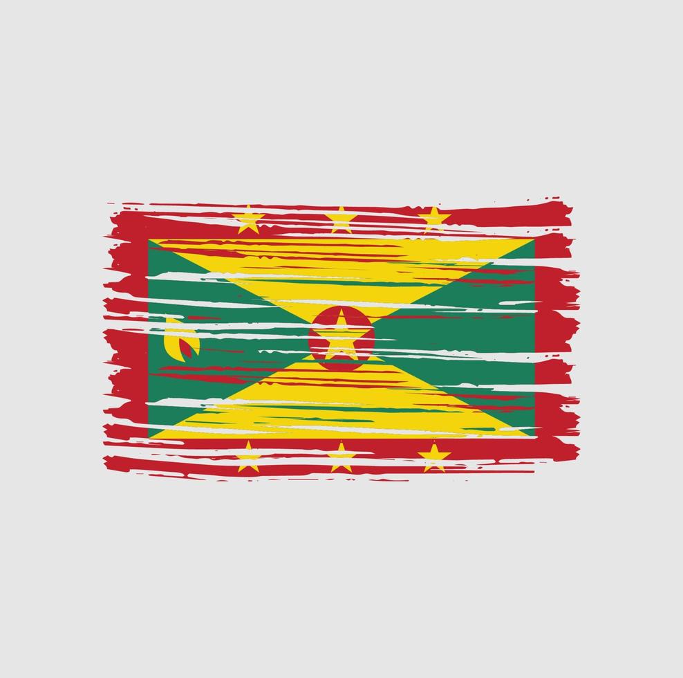 Pinselstriche der Grenada-Flagge. Nationalflagge vektor