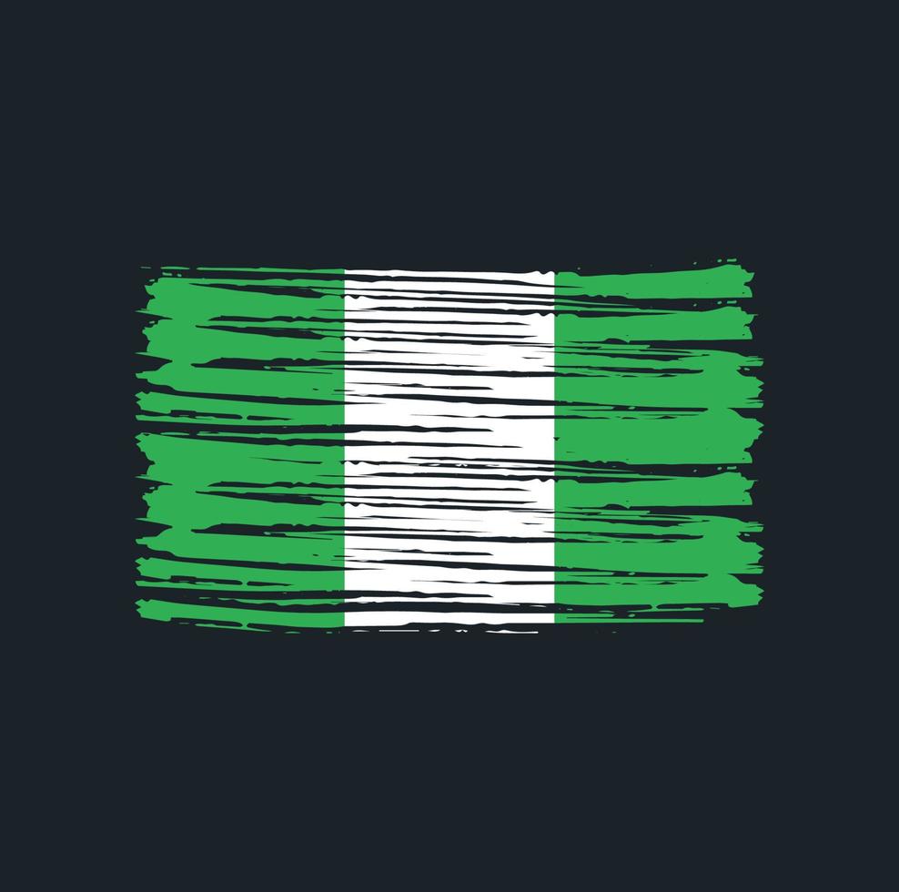 nigerias flagga penseldrag. National flagga vektor