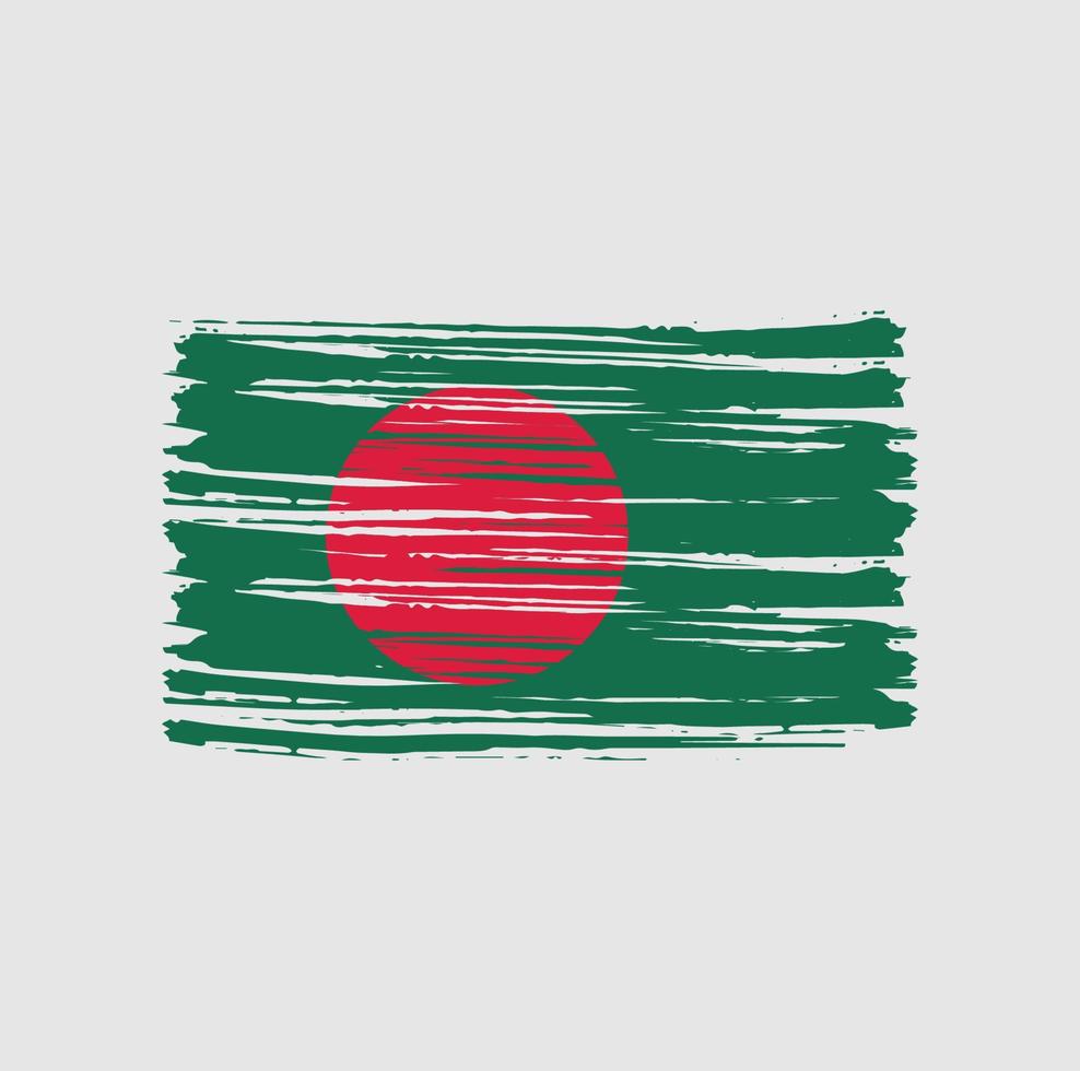 bangladesh flagga penseldrag. National flagga vektor