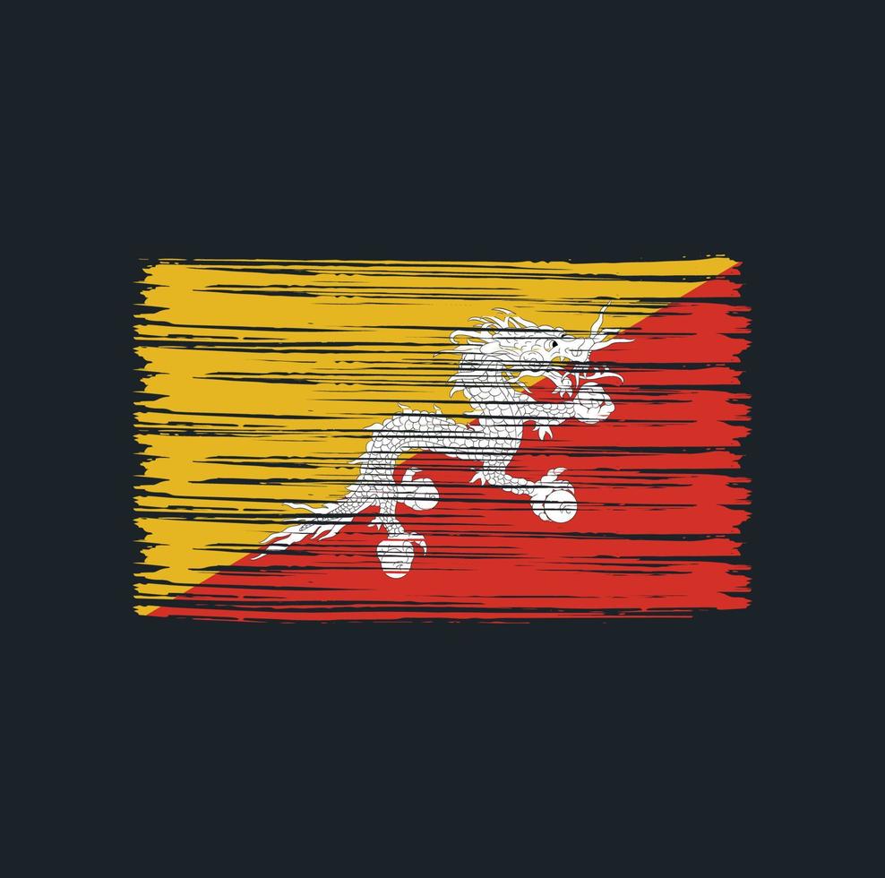 Bhutan-Flagge-Pinsel vektor