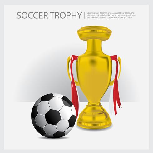 Fotboll Trophy Cups and Awards Vector Illustration