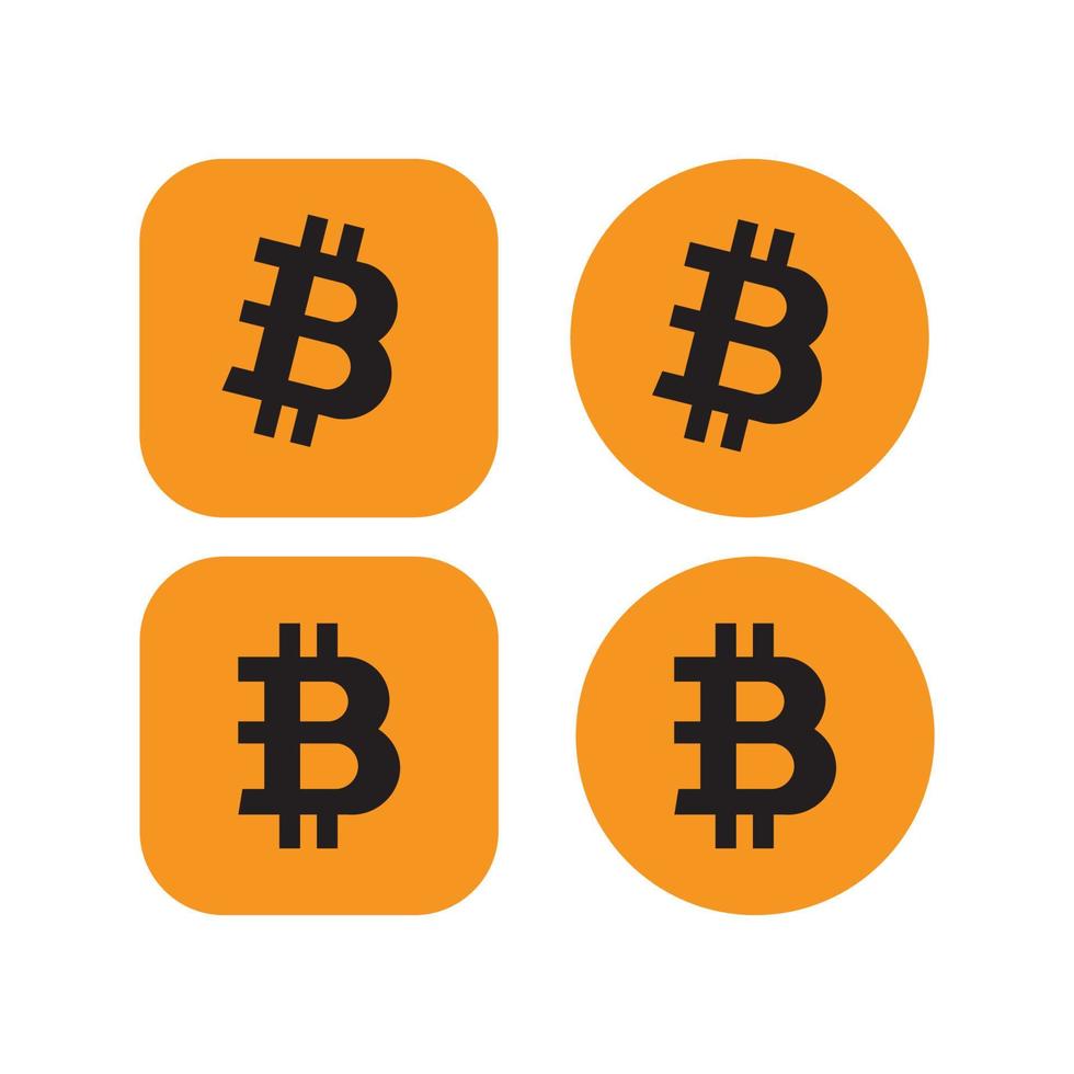 Kryptowährung Bitcoin Logo schwarz orange vektor