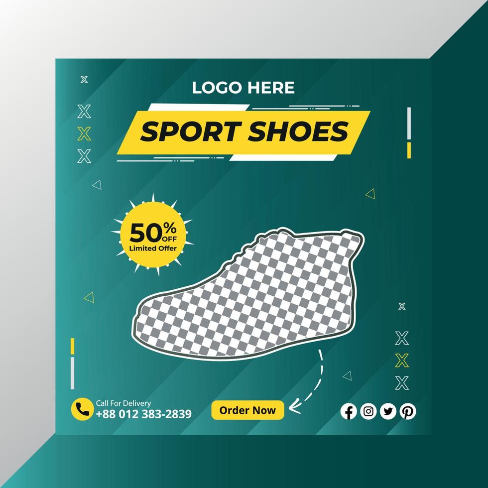 sportskor banner design instagram mall vektor