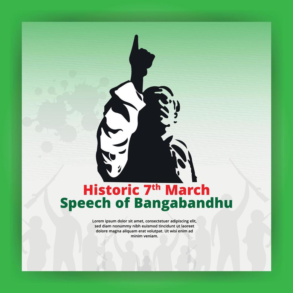 Bangladesch historisches 7. März Social Media Post Design vektor