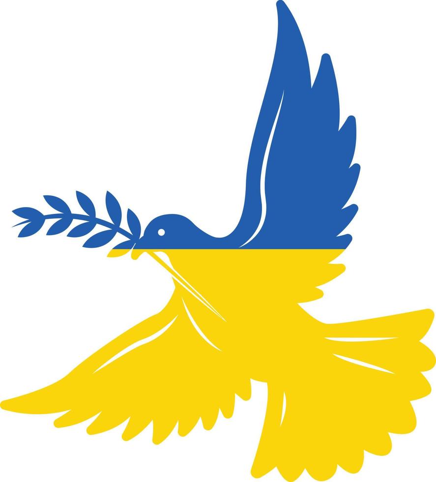 Ukraine-Taube mit Olivenzweig. vektor