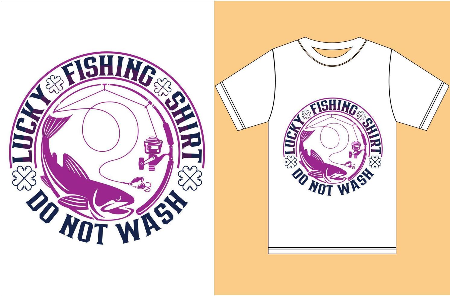 fiskeälskare t-shirt design.lucky fiskeskjorta tvättas inte. vektor