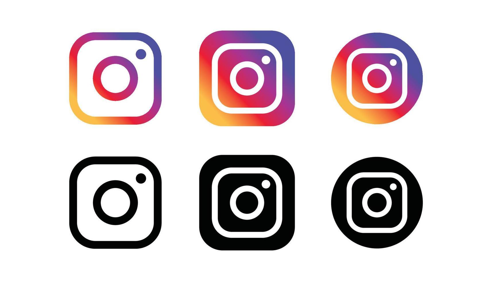 Instagram-Logo-Schaltflächen eingestellt vektor