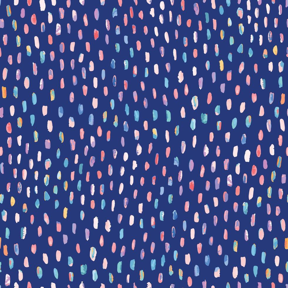 Aquarell-Vektormuster mit Pinselstrichen in verschiedenen Farben, rosa, grün, gelb und marineblauer Hintergrund. nahtloser abstrakter handgemalter hintergrund. vektor