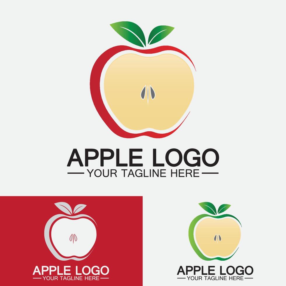 Apple-Logo. Obst gesundes Essen design.Apple-Logo-Design-Inspirationsvektorvorlage vektor