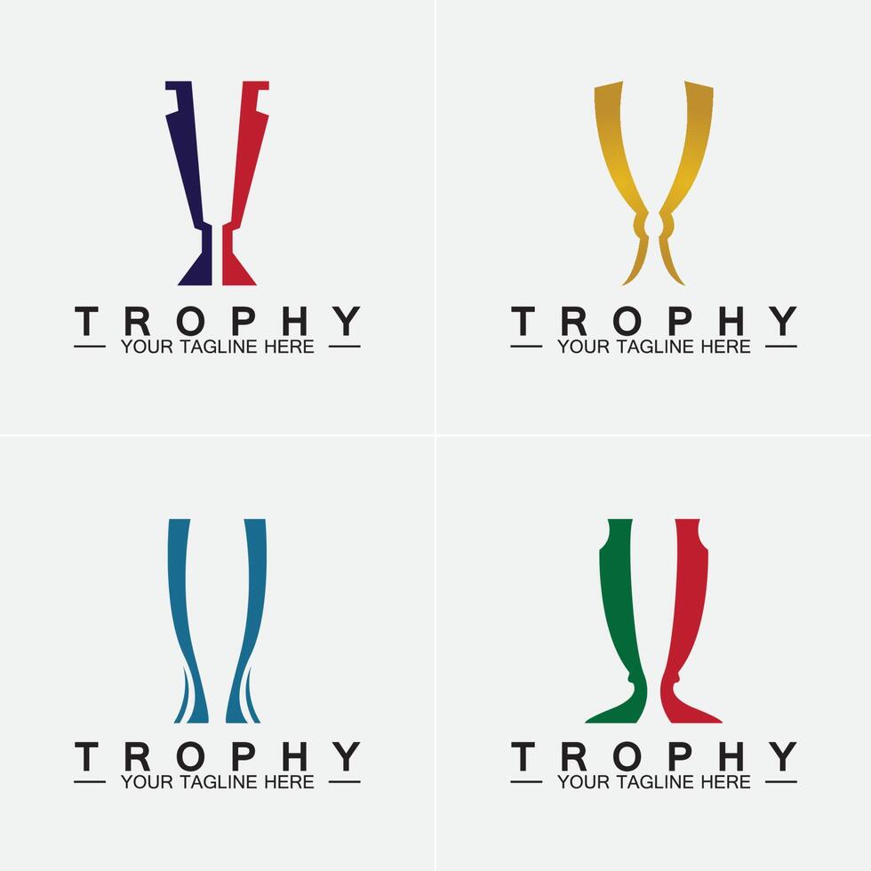 Trophäe-Vektor-Logo-Symbol. Champion-Trophäe-Logo-Symbol für Gewinner-Logo-Vorlage vektor