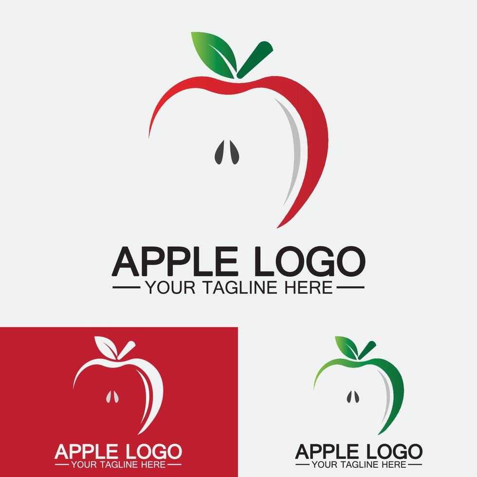 Apple-Logo. Obst gesundes Essen design.Apple-Logo-Design-Inspirationsvektorvorlage vektor