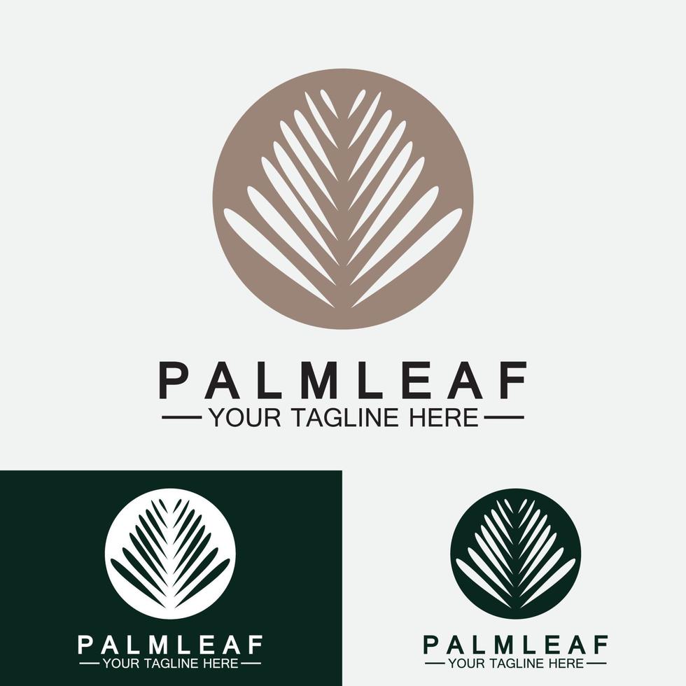 tropische Palmblatt-Logo-Vektor-Design-Vorlage vektor