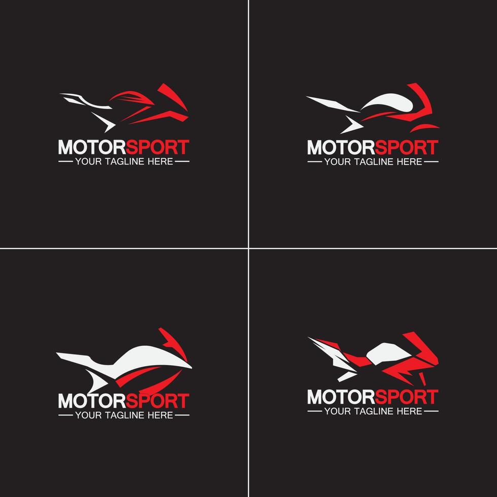 Set Motorrad Sport Logo Symbol Vektor Illustration Designvorlage