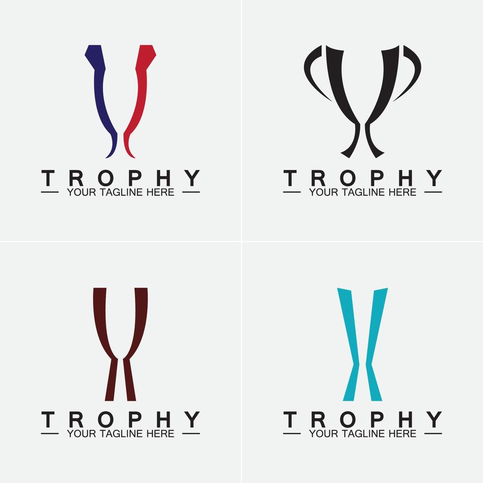 Trophäe-Vektor-Logo-Symbol. Champion-Trophäe-Logo-Symbol für Gewinner-Logo-Vorlage vektor