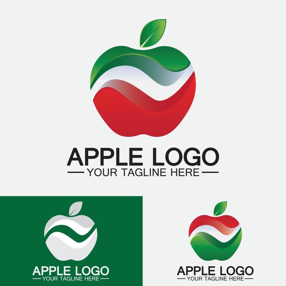 äpple logotyp. frukt hälsosam mat design.apple logotyp design inspiration vektor mall