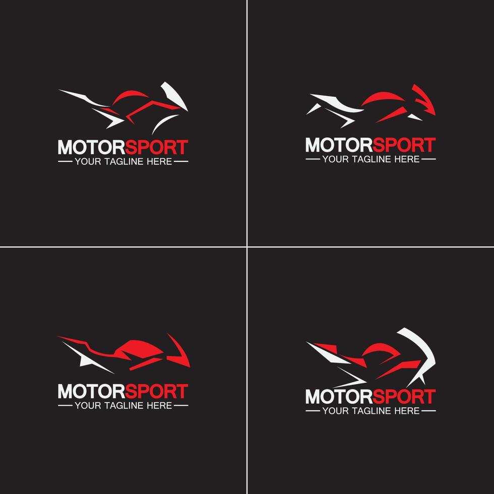 Set Motorrad Sport Logo Symbol Vektor Illustration Designvorlage