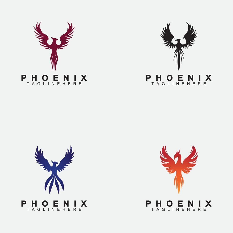 Designvorlage für Phönix-Logo-Vektorgrafiken festlegen vektor