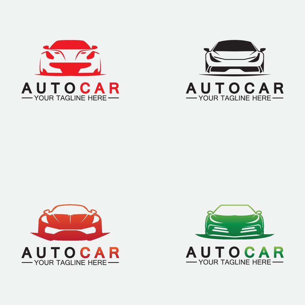 Set Auto-Logo-Design mit Konzept Sportwagen-Fahrzeug-Symbol Silhouette. Vektor-Illustration-Design-Vorlage. vektor