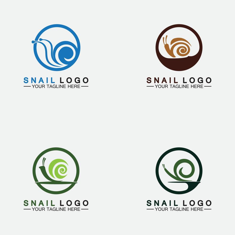 set snigel logotyp kreativ modern design inspiration vektor