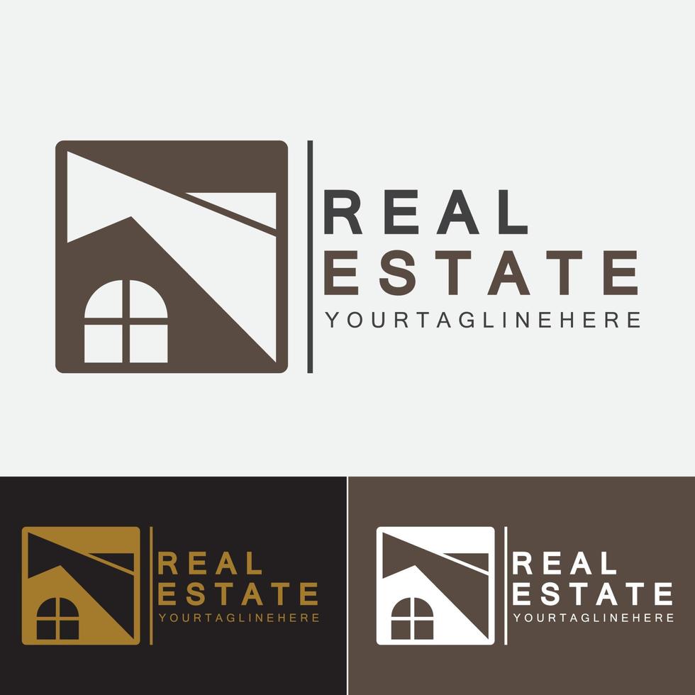 Logo-Vorlage für Immobilienunternehmen, Gebäude, Immobilienentwicklung und Baulogovektor vektor