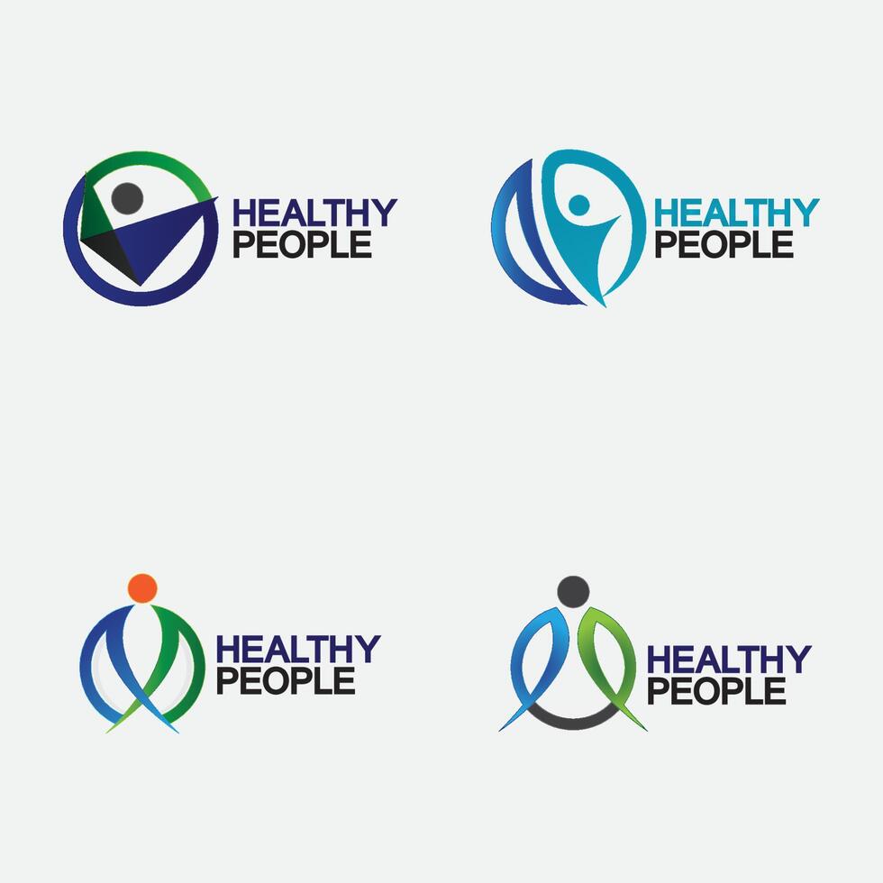 Set Gesundheit Menschen Logo Vektor Illustration Designvorlage