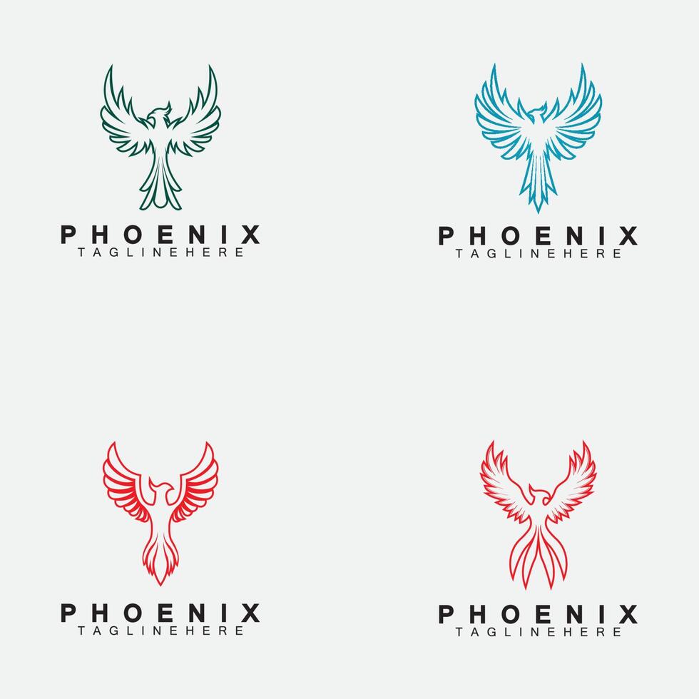 Designvorlage für Phönix-Logo-Vektorgrafiken festlegen vektor