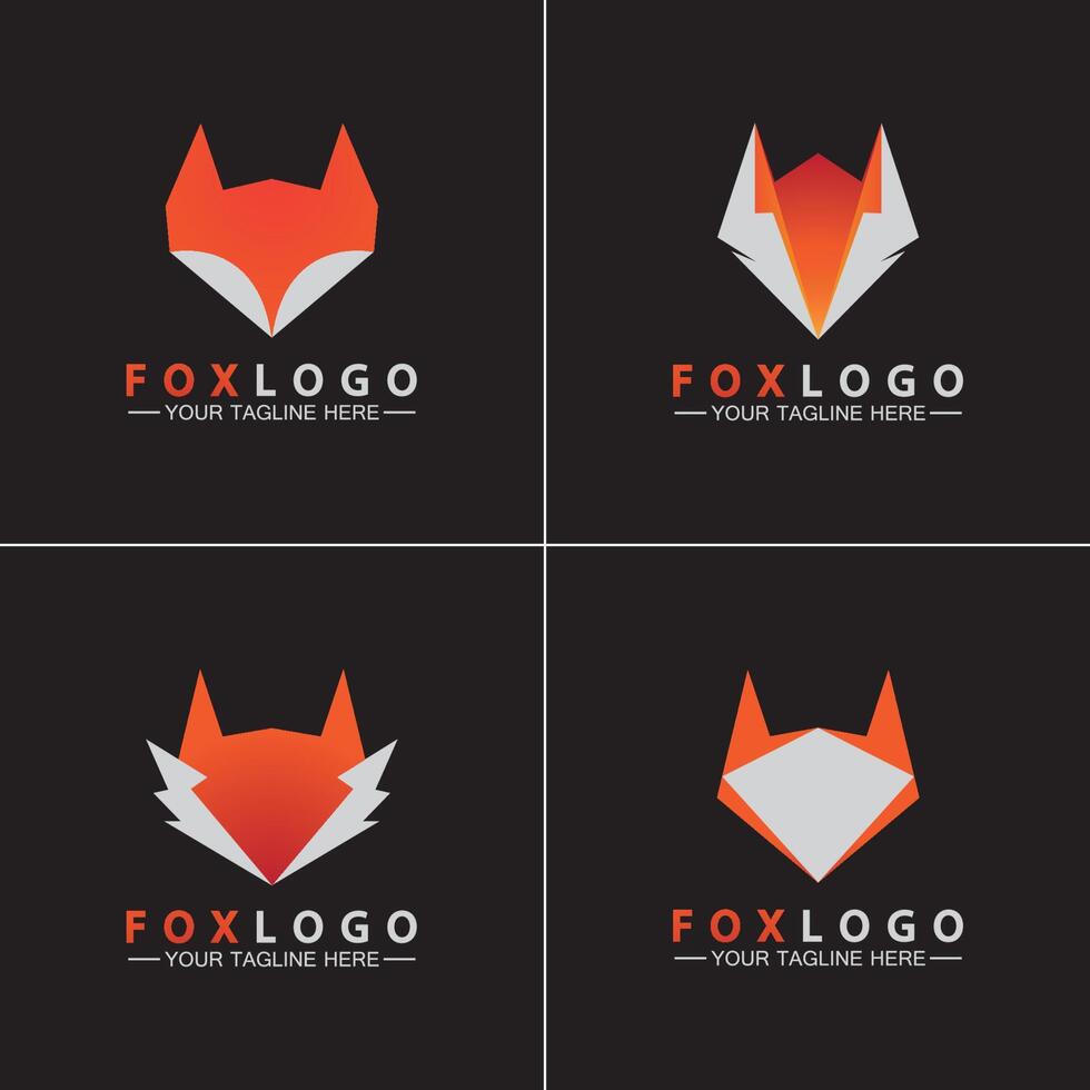 ställa in fox logotyp vektor illustration formgivningsmall