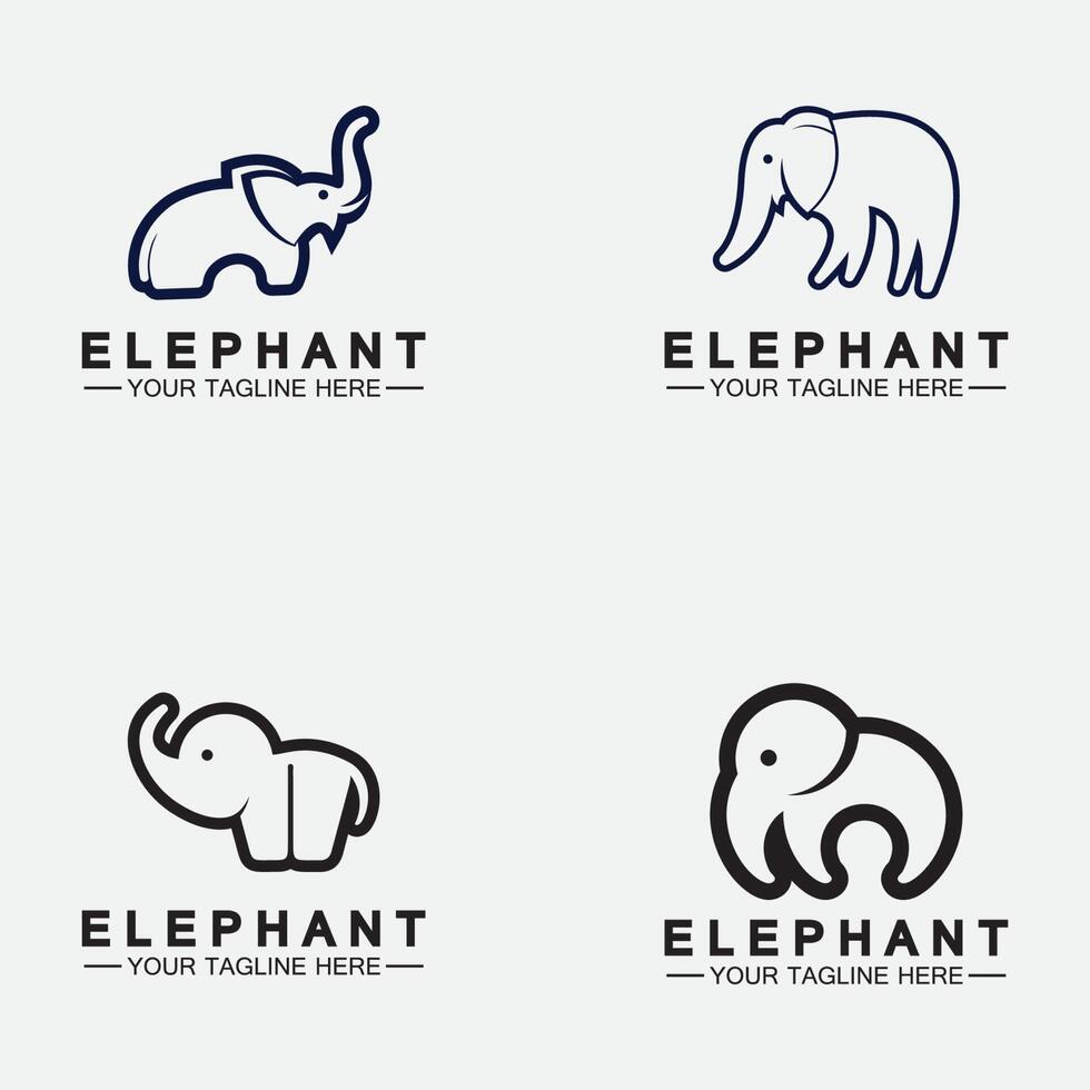 ställa in elefant logotyp vektor illustratör formgivningsmall