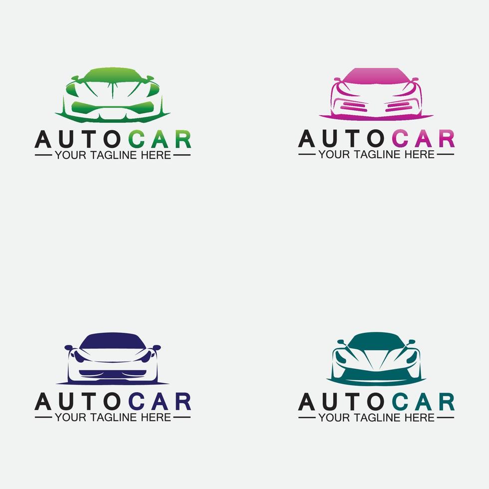 Ställ in auto bil logotyp design med konceptet sportbil fordon ikonen silhouette.vector illustration formgivningsmall. vektor