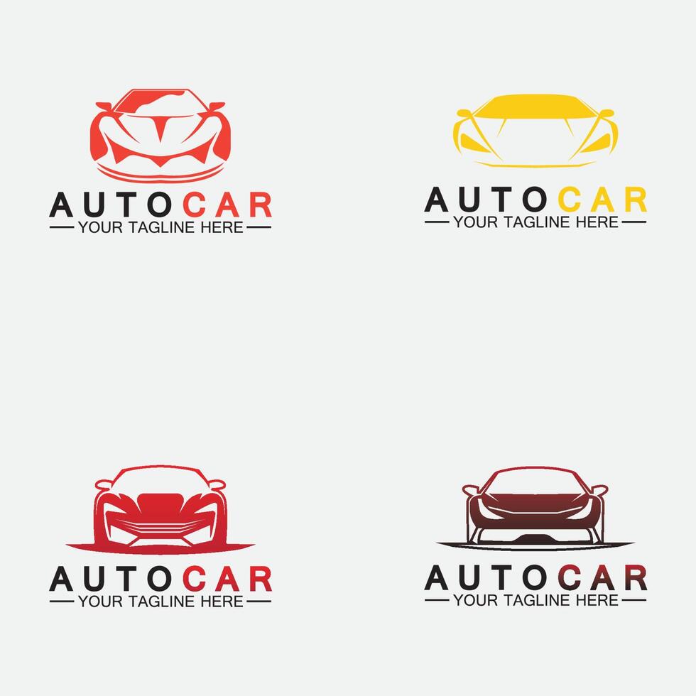 Set Auto-Logo-Design mit Konzept Sportwagen-Fahrzeug-Symbol Silhouette. Vektor-Illustration-Design-Vorlage. vektor