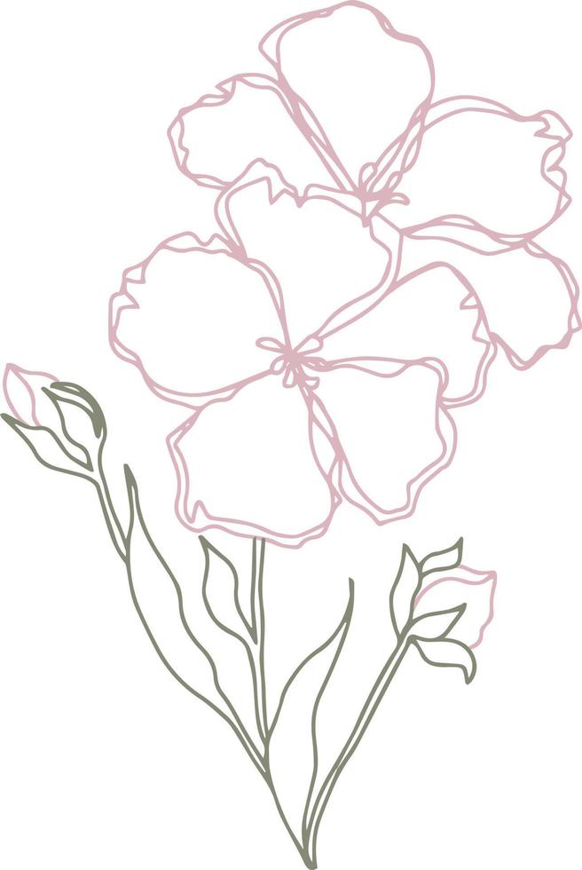 Vektormuster Blumen mit Blättern. Botanische Illustration für Tapeten, Textilien, Stoffe, Kleidung, Papier, Postkarten vektor